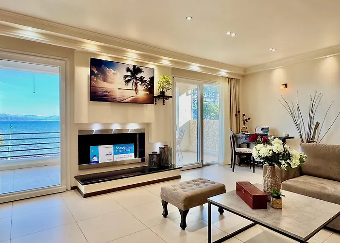 Beachfront Anatoli With Private Heated Pool By Dadovillas