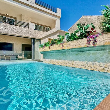 Beachfront Anatoli With Private Heated Pool By Dadovillas * Sidárion