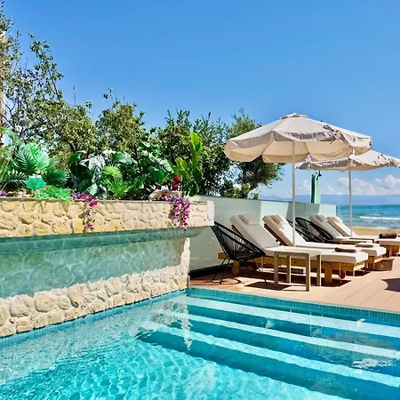 Beachfront Anatoli With Private Heated Pool By Dadovillas *