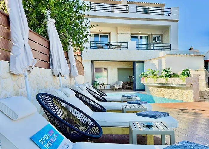 Villa Beachfront Anatoli With Private Heated Pool By Dadovillas Sidárion