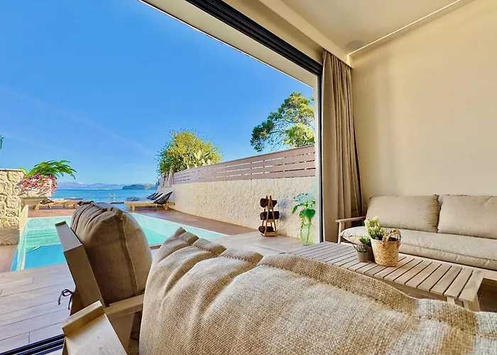 Villa Beachfront Anatoli With Private Heated Pool By Dadovillas Sidárion